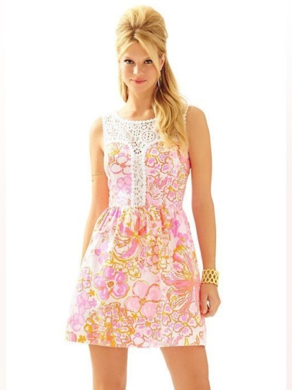 Lilly Pulitzer 10 Reagan Dress | Resort White | Happiness Is Pink Orange White